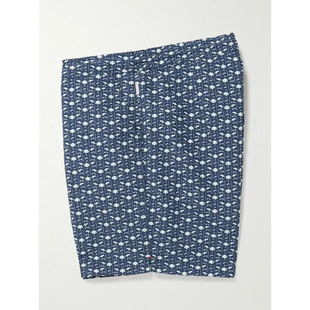 Orlebar Brown - Standard Mid-Length Bandana-Print Swim Shorts - Blue size 30